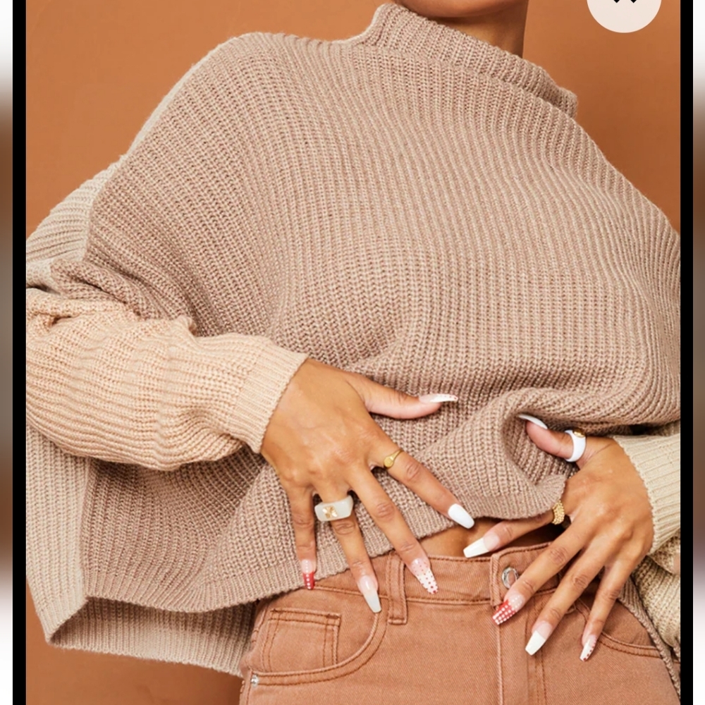 Chuncky Oversized Color Block Knit Sweater - Picture 4 of 10